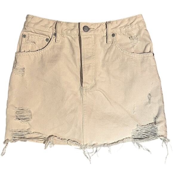 EUC BOYISH COREY DENIM SKIRT ROSEMARYS BABY SIZE 27 WOMENS CREAM - Picture 1 of 7